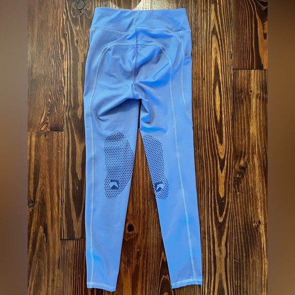 DOVER SADDLERY Riding Sport™ Kids’ Winter Knee-Patch Tech Tight Light Blue - Picture 5 of 6